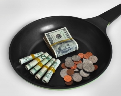 Cash in frying pan