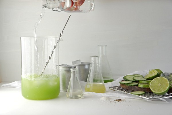 Cucumber gin salt and pepper cups