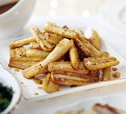 Salted caramel parsnips