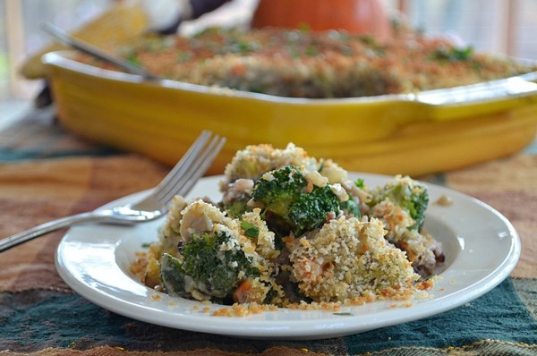 Broccoli wild rice casserole