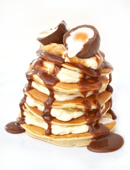 Creme egg pancakes