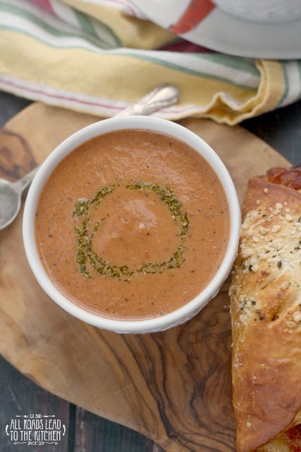 Creamy charred tomato soup