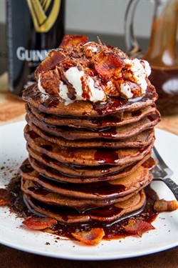 Bacon Guinness pancakes
