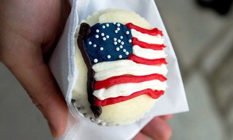 cupcake with American flag