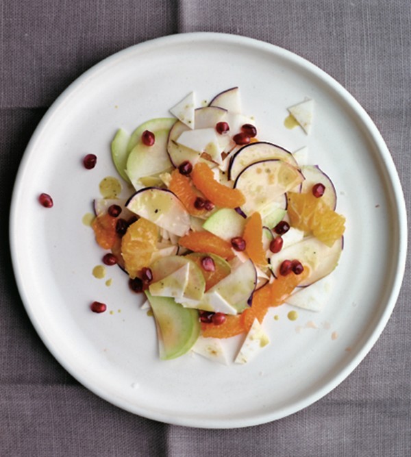 Kohlrabi celery root tangerine salad