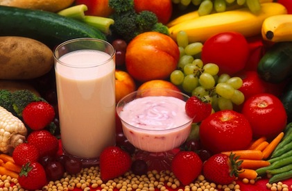 Milk and vegetables
