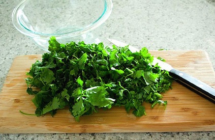 Storing cilantro