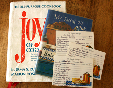 Well-worn cookbooks