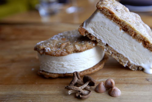 Mushroom ice cream sandwiches