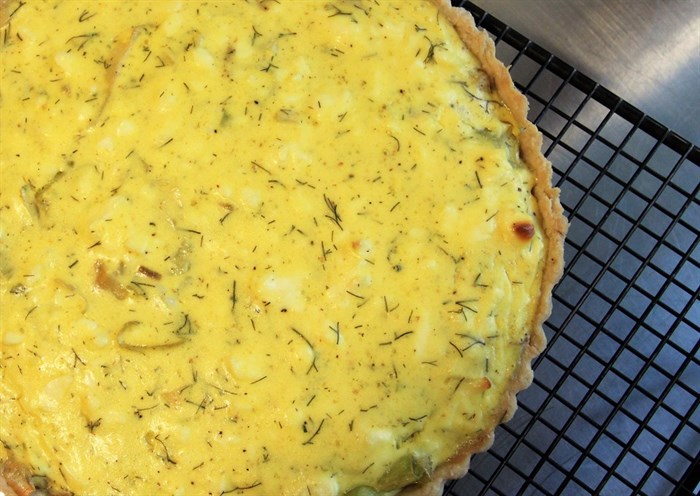 Leek feta and dill tart