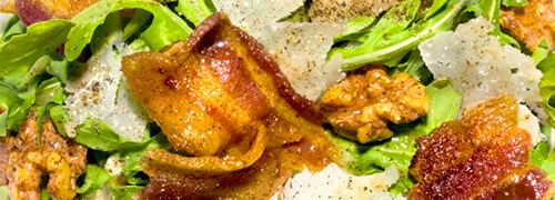 Arugula salad with bacon