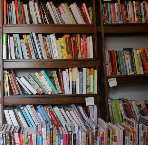 books on shelves