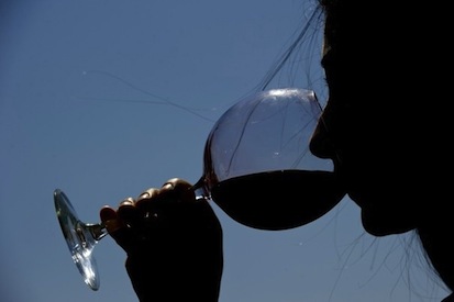 Drinking wine