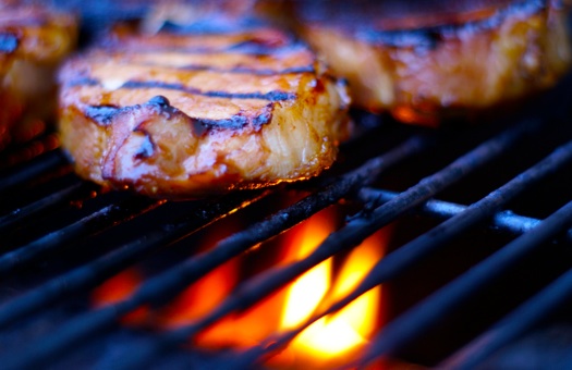 Grilling pork chop