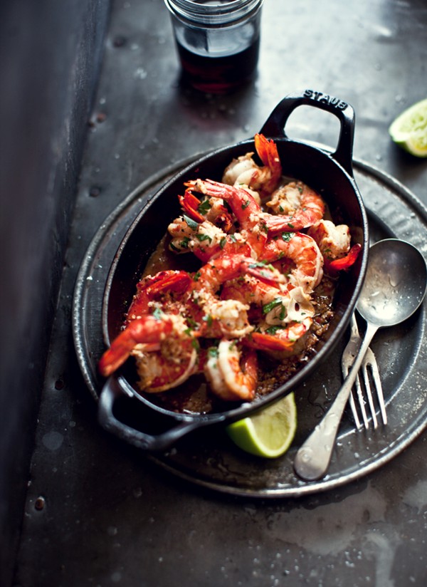 Sizzling prawns